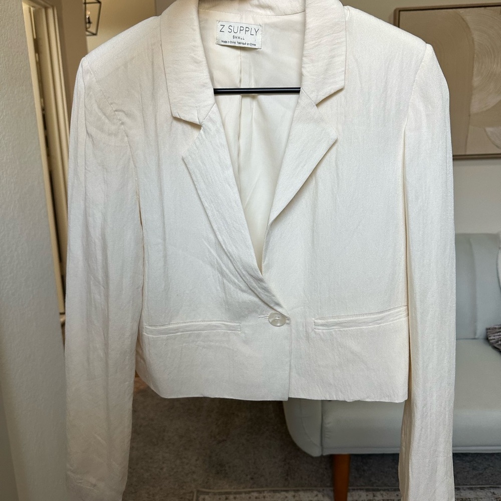 Z Supply Women's White Blazer Jacket